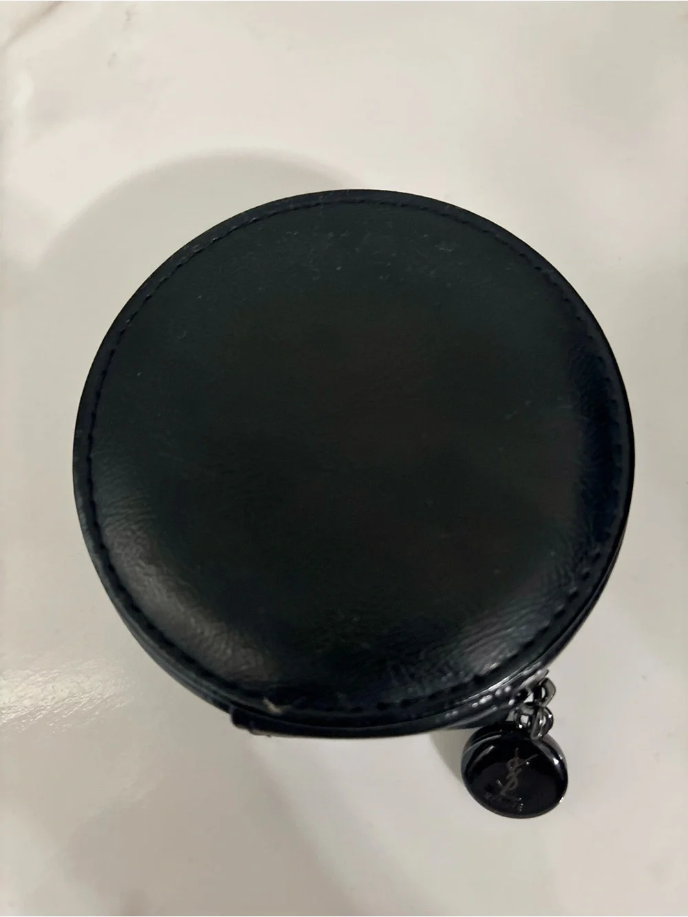 NWOT | YSL Beaute Black Round Leather Zip Coin Purse - Picture 2 of 6